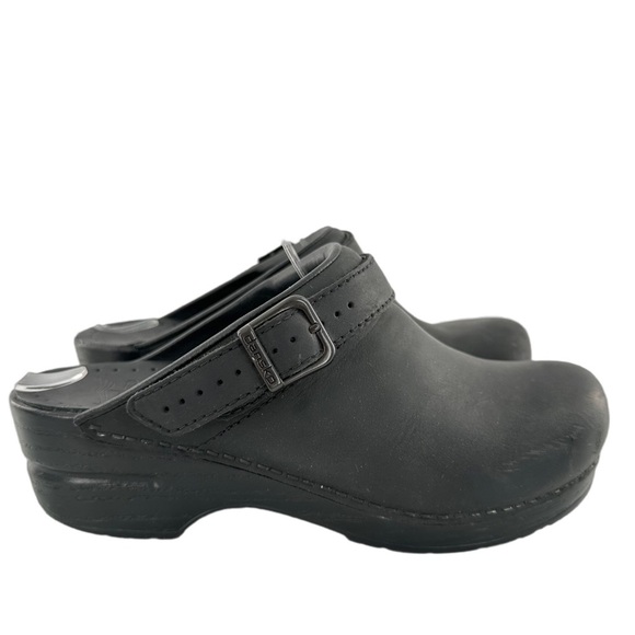 Dansko size 37 6.5-7 238020202 black Napa leather orthopedic nursing clogs - Picture 1 of 15